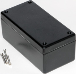 ABS enclosure, (L x W x H) 132 x 66 x 43 mm, black (RAL 9005), IP65, 1594DWBK