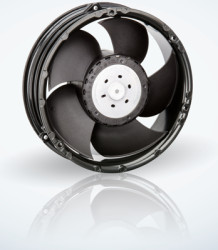 DC axial fan, 24 V, 172 x 172 x 51 mm, 470 m³/h, 56 dB, ball bearing, ebm-papst 6314/2 NP