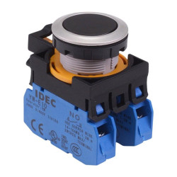 CW4B-M1E20B Black Metallic Momentary Push Button Switch 2NO IP65 IDEC