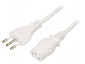 SN319-3/10/3WH Kabel: 3x1mm2, CEI 23-50 (L) wtyk,IEC C13 żeński, 3m