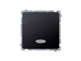 SIMON BASIC Wyłącznik zwierny przycisk bez piktogramu z podświetleniem LED (moduł) 10AX 250V szybkozłącza grafit matowy BMP1L.01