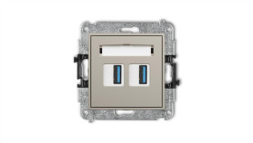 Icon Mechanizm Gniazda Podwójnego 2Xusb A-A 3.0 Taupe 60Igusb-6