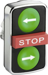 Schneider Electric ZB4BA73133 ZB4BA73133 Element czołowy dla przycisku resetowalny (Ø) 22 mm ←/STOP/→ chrom 1 szt.