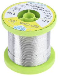 Lut bez ołowiu średnica 0.75mm Felder Lottechnik 0% Pb temp. topnienia 217°C 250g 0.7% Cu 95.5% Zn 3.8% Ag