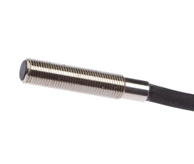 Czujnik indukcyjny M5x0,5 dł: 27mm zabudowany Sn: 0.8mm 10-30V DC PNP NO kabel 5m PUR IP67 IB050105