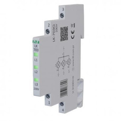 Lampka modułowa 3-fazowa zielona LED Slim 1/2 modułu 230V LK-703G