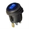 Przełącznik kołyskowy KCD1 12VDC podświetlany niebieski wodoodporny 3-pin 2-pozycje
