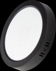 LX300283 LED surface-mounted downlight, round, black, 24W, IP44, 2400lm,