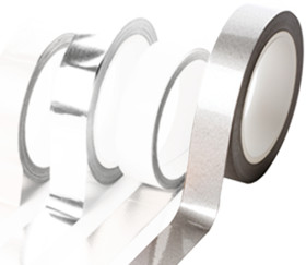 Taśma metalizowana szerokość 12mm Taśma aluminiowa grubość folii 0.009mm Hi-Bond wytrzymałość termiczna +130°C 2,9 N/cm