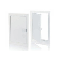 Drzwiczki rewizyjne metalowe białe 600X600 z plastikowym uchwytem DM60X60