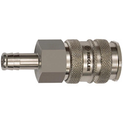 Quick-release coupling, L 75 mm, 35 bar, brass, nickel-plated, for hose, 141560