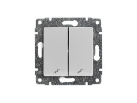 VENA Łącznik podwójny schodowy z klawiszem bez ramki biały 510419 KOS