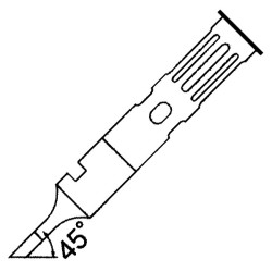 Weller T0051644599 60-01-03 Soldering Tip For WP60 - Round Tip Spade 45&#xB0; &#xD8;2.0mm