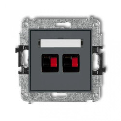 MINI Gniazdo głośnikowe podwójne grafitowy mat 28MGG-2