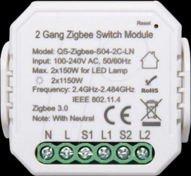 2 GANG-ZIGBEE SWITCH MODULE Switch actuator, flush-mounted, 2 channel, Zigbee