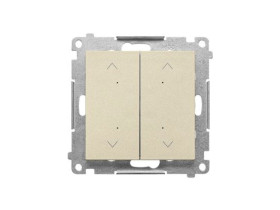 SIMON 55 Wyłącznik zwierny przycisk żaluzjowy podwójny elektroniczny szampański mat TEZ2.01/144 KONTAKT SIMON