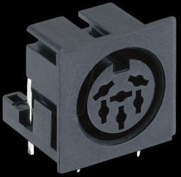 131773 DIN chassis socket - 90°, 6-pin, PCB