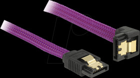 83694 SATA 6 Gb/s 20-cm purple angled/straight metal cable