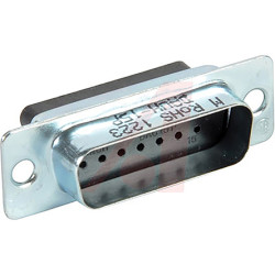 Złącze D-Sub 15-pinowe Męski Kątowe Montaż na panelu Pozłacanie, nikiel pozłacany