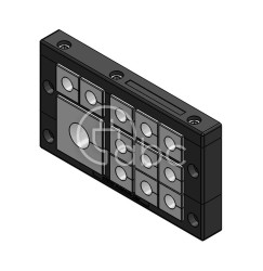 Rama przepustowa KEL 24-E, 1na 1 moduł KT mały i 1 moduł KT duży, czarna, 42208