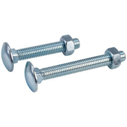 ForgeFix 10CB890 Carriage Bolt &amp; Nut ZP M8 x 90mm Bag 10