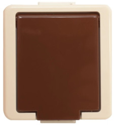 Jantar Gniazdo wtyczkowe pojedyncze 2P+Z bryzgoodporne z pokrywą IP44 kombinacja kolorów brąz i beż GNt-16J BE/BR