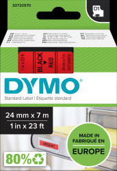 S0720970 DYMO D1 tape, 24 mm, black/red