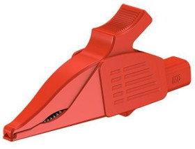 Alligator clip, red, max. 30 mm, L 92 mm, CAT IV, socket 4 mm, 66.9561-22