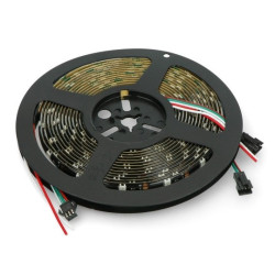 Pasek LED RGB WS2812B - cyfrowy, adresowany - IP65 30 LED/m, 9W/m, 5V - 5m - czarny