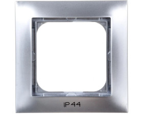 IMPRESJA Ramka pojedyncza do łączników IP44 srebrna RH-1Y/18