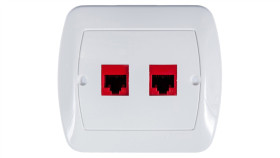 Simon Akord Gniazdo Komputerowe Podwójne 2Xrj45 Kat.5E Białe Af52/11