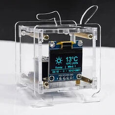 DC5V ESP8266 zestaw do samodzielnego montażu miniaturowych zegarów z wyświetlaczem OLED i obudową DIY
