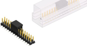 Pin header, 30 pole, pitch 2.54 mm, angled, black, SLLP6SMD05130SBSMPS