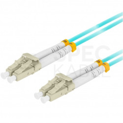 Patchcord światłowodowy MM LC/UPC-LC/UPC duplex 3mm OM3 aqua 10m LANBERG