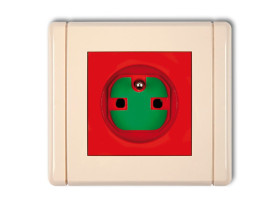 FLEXI Gniazdo pojedyncze z uziemieniem DATA z kluczem czerwony 1FGZK KARLIK