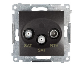 Simon 54 Gniazdo antenowe SAT/SAT/RTV końcowe antracyt DASK2.01/48