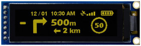 Wyświetlacz OLED 2.08cal Żółty macierz pasywna 256 x 64pikseli Midas COB SPI