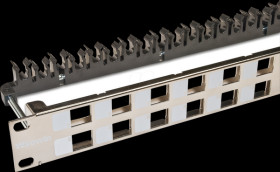 WKS PANEL 24 NICKEL 19" Patchpanel for 24x Keystone Module, nickel