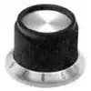 Button, cylindrical, Ø 25.9 mm, (H) 15.5 mm, black, for rotary switch, 3-1437624-2