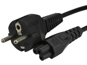 Kabel zasilający 230V 2,5A notebook 1,8m czarny