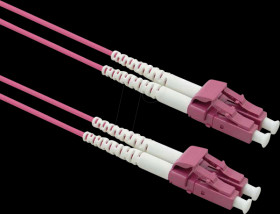 21158611 LWL patch cable, LC duplex, OM4, 50/125 µm, steel-armoured, purp