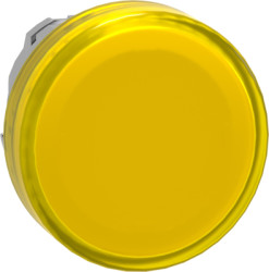 Signal light, for universal LED, illuminable, waistband round, yellow, front ring metal, mounting Ø 22 mm, ZB4BV083E
