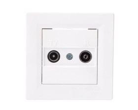 Gniazdo antenowe Asfora RTV końcowe 1dB białe z ramką EPH3300121