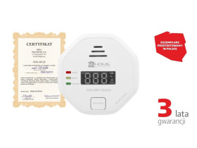 Czujnik czadu "EL HOME" CD-92B8 bateryjny DC 3V LCD zgodny z nową normą PN 50291-1:2018 B81A492 EURA-TECH