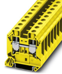 Through terminal block, screw connection, 1.5-25 mm², 2 pole, 76 A, 8 kV, yellow, 3044198