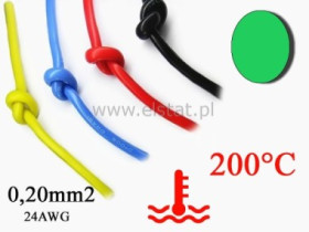 Kabel silikonowy zielony; cynowana miedź 0,20mm2