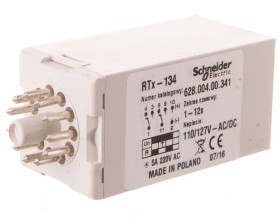 Przekaźnik czasowy 2P 5A 1-12s 110-127V AC/DC praca cykliczna RTX-134 2612113