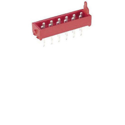 TE 7-215464-6 Micro-match Male PCB Mount Long Post Polarized 1.27mm Tin 2x3P Red