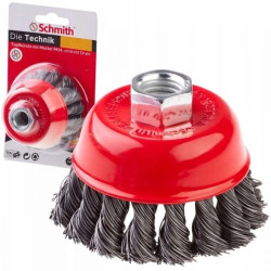 Szczotka druciana doczołowa splatana M14 100mm drut SKR Schmith
