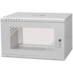 Szafa wisząca RACK 19 6U 450mm drzwi szklane szara BOX